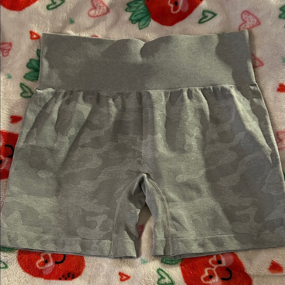 Women's Gray Camo Bike Shorts